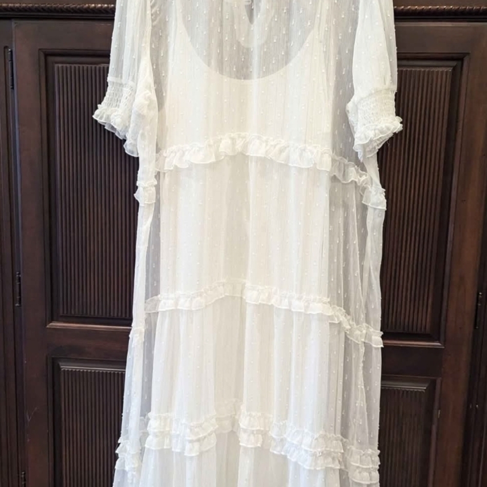 **SOLD! Elegant White Sheer Dress